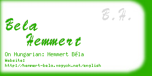 bela hemmert business card
